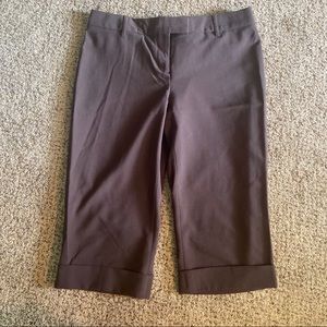 Express Editor Brown Capri Cropped Professional Work Pants Size 6
